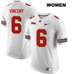 Women's NCAA Ohio State Buckeyes Taron Vincent #6 College Stitched Authentic Nike White Football Jersey XZ20O41UH